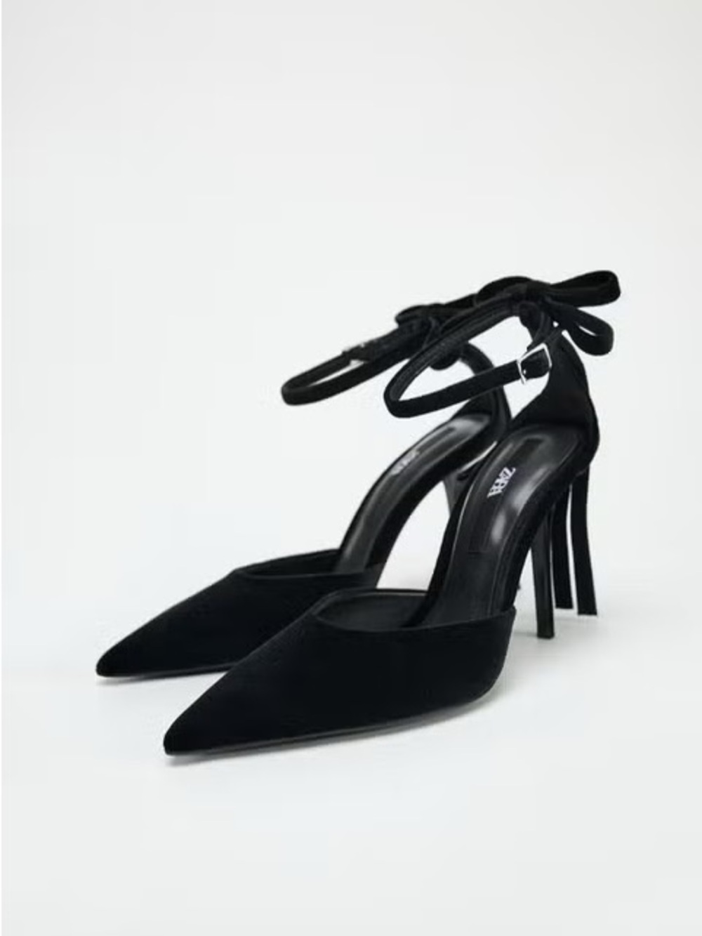 Zara & Boohoo velvet Black Pointed Stiletto Heels Lot